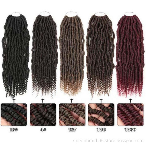 Bomb Twist Crochet Hair 18 Inch Crochet Braids Pre-looped Mini Passion Twist Braiding Hair Synthetic Hair Extension